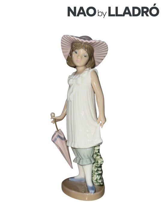 Lladró Other - NAO by LLADRÓ April Showers Girl with Umbrella Porcelain Figurine
